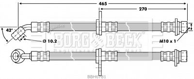 BORG & BECK Bremžu šļūtene BBH6781